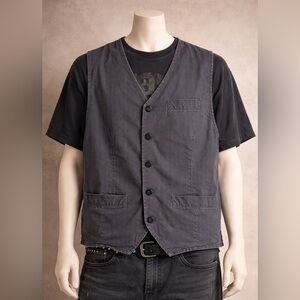 Converse One Star Gray Pinstripe Button Front Vest Men’s Large 90s Skater Grunge